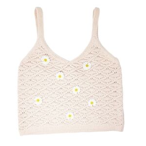 SWEET REPUBLIC crocheted knit crop top daisy y2k